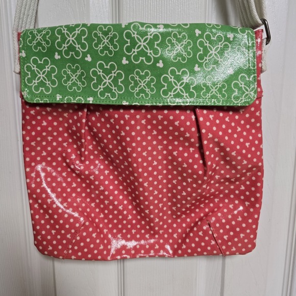 Disney Handbags - Disney Parks Crossbody Handbag Green & Red Vinyl
